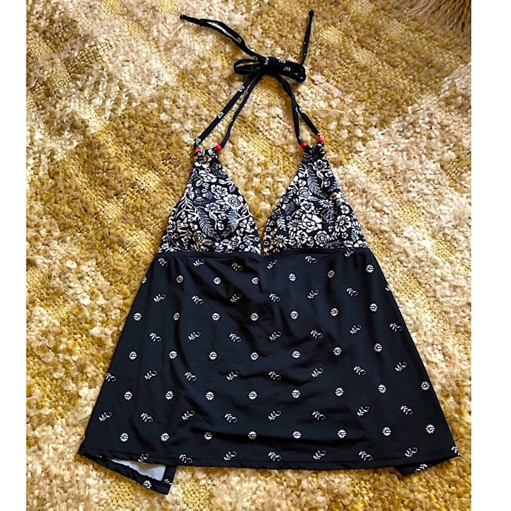 Seven7 Black and White Tankini Top and Bottom